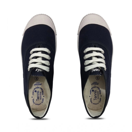 Fashion Unisex Cotton School Shoe Lace-Up (Navyblue)