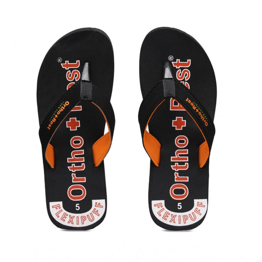 Fashion Unisex Rubber Comfortable Orthopedic Doctor Slipper and Flip Flops (Black)