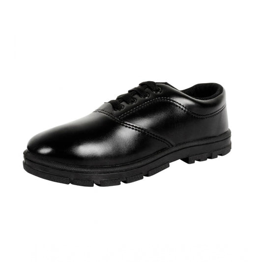 Amfyn Boy's Rexine School Shoe Lace-Up (Black)