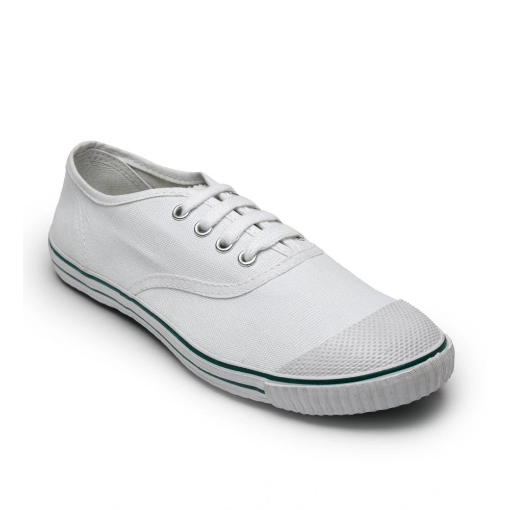 Amfyn Unisex Cotton School Shoe Lace-Up (White)