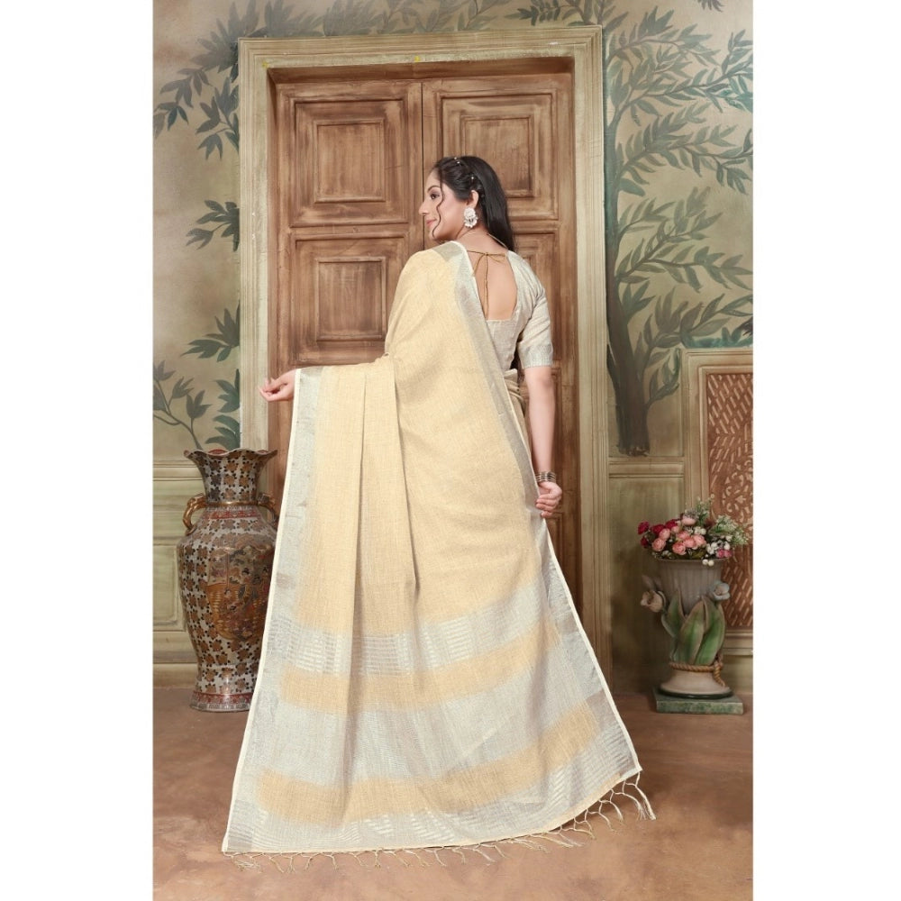 Amfyn Women's Organza Printed Saree With Unstitched Blouse (Yellow, 5-6 Mtrs)