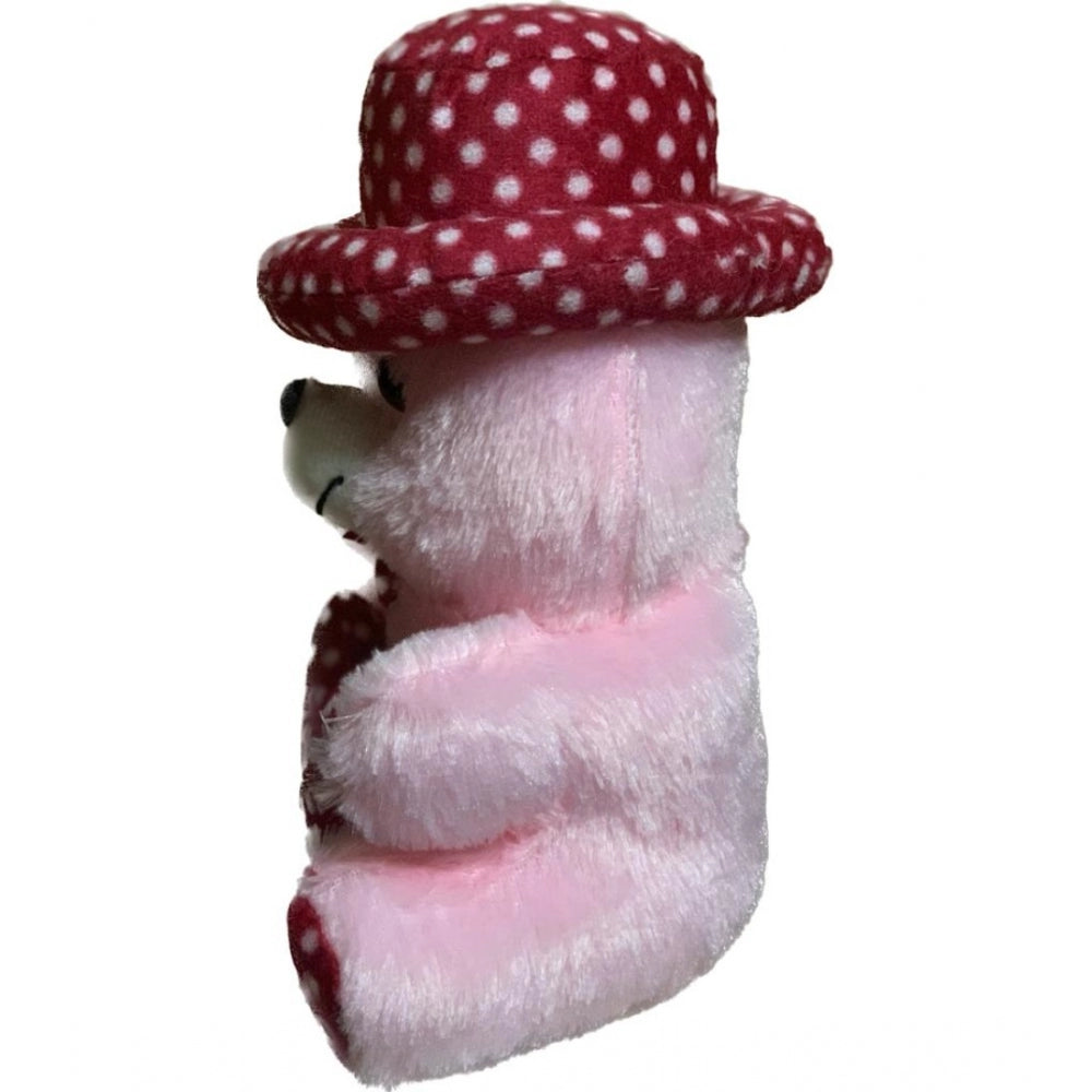 Amfyn Cap Teddy Bear with Heart (Pink)