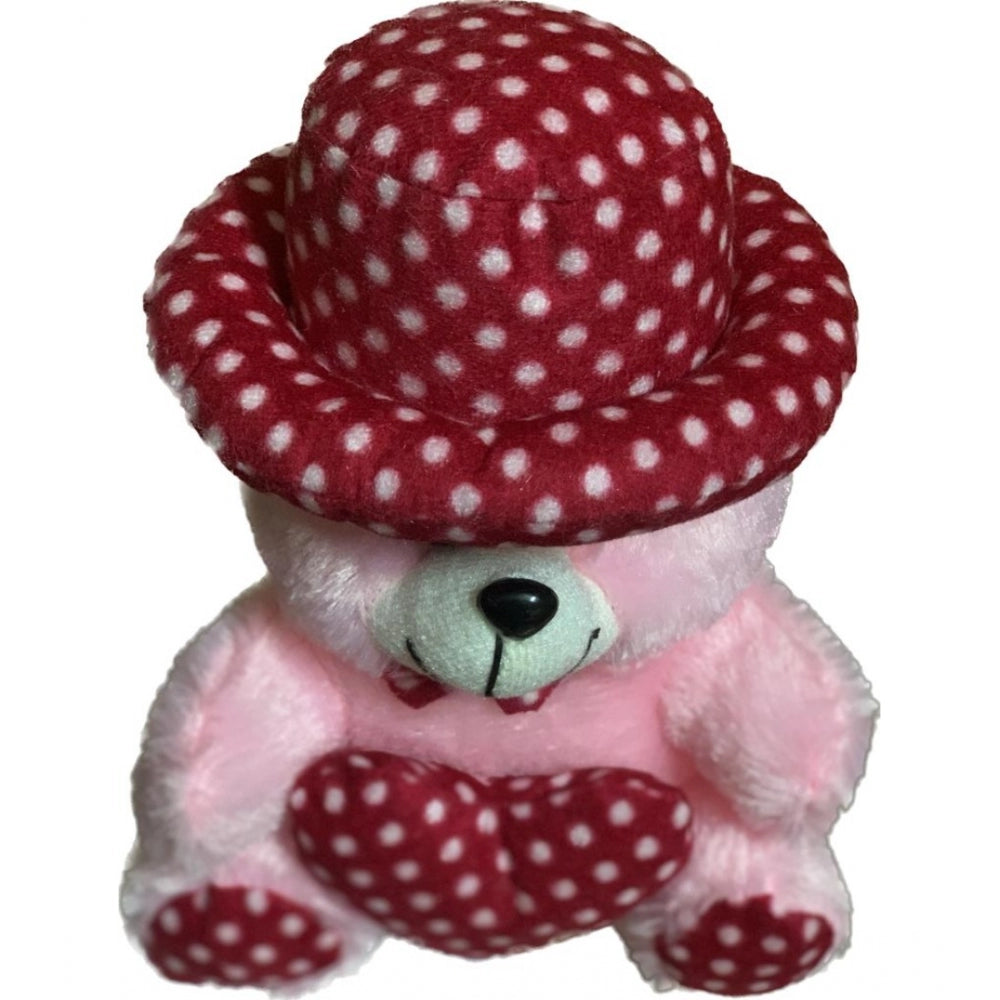 Amfyn Cap Teddy Bear with Heart (Pink)