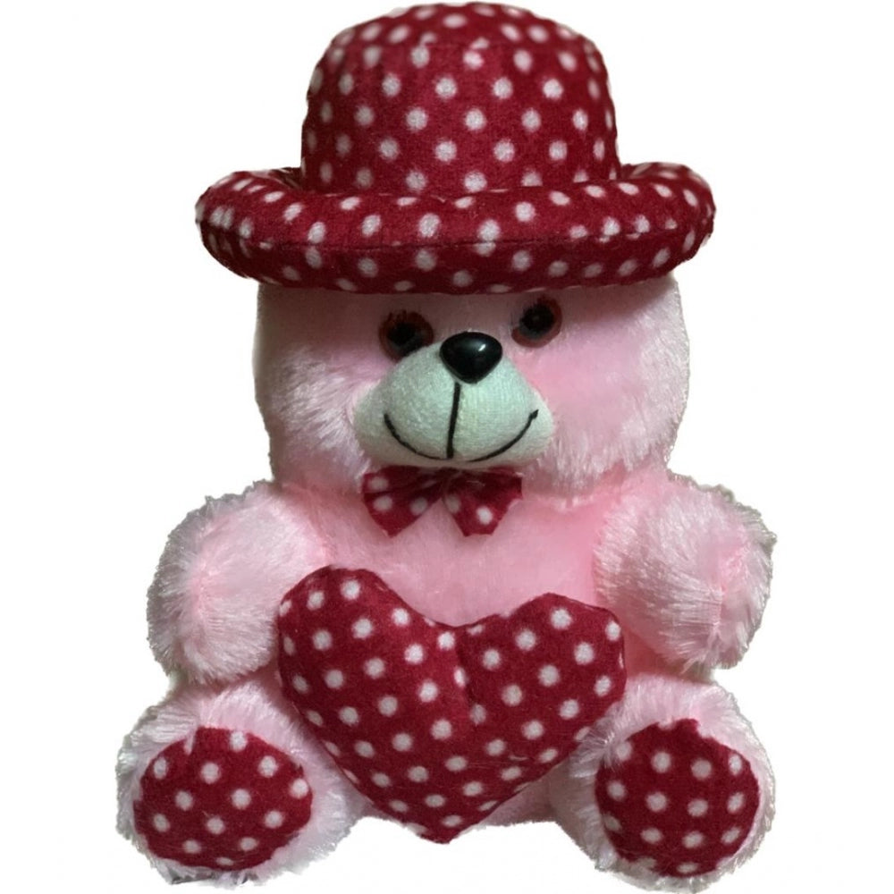 Amfyn Cap Teddy Bear with Heart (Pink)