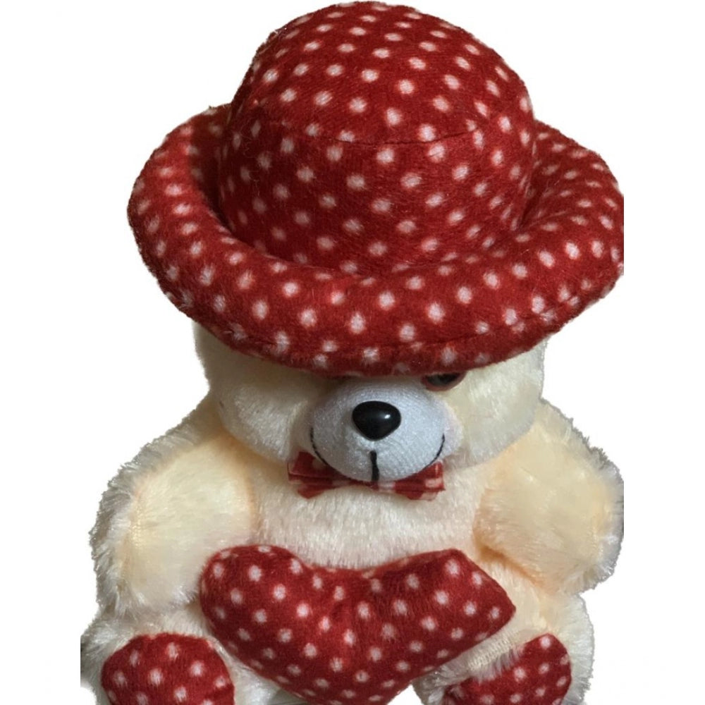 Amfyn Cap Teddy Bear with Heart (Cream)