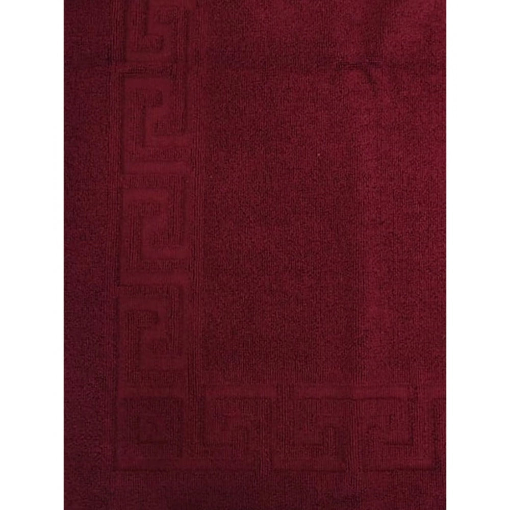 Fashion Solid Cotton Hotel Bathmats (Maroon)