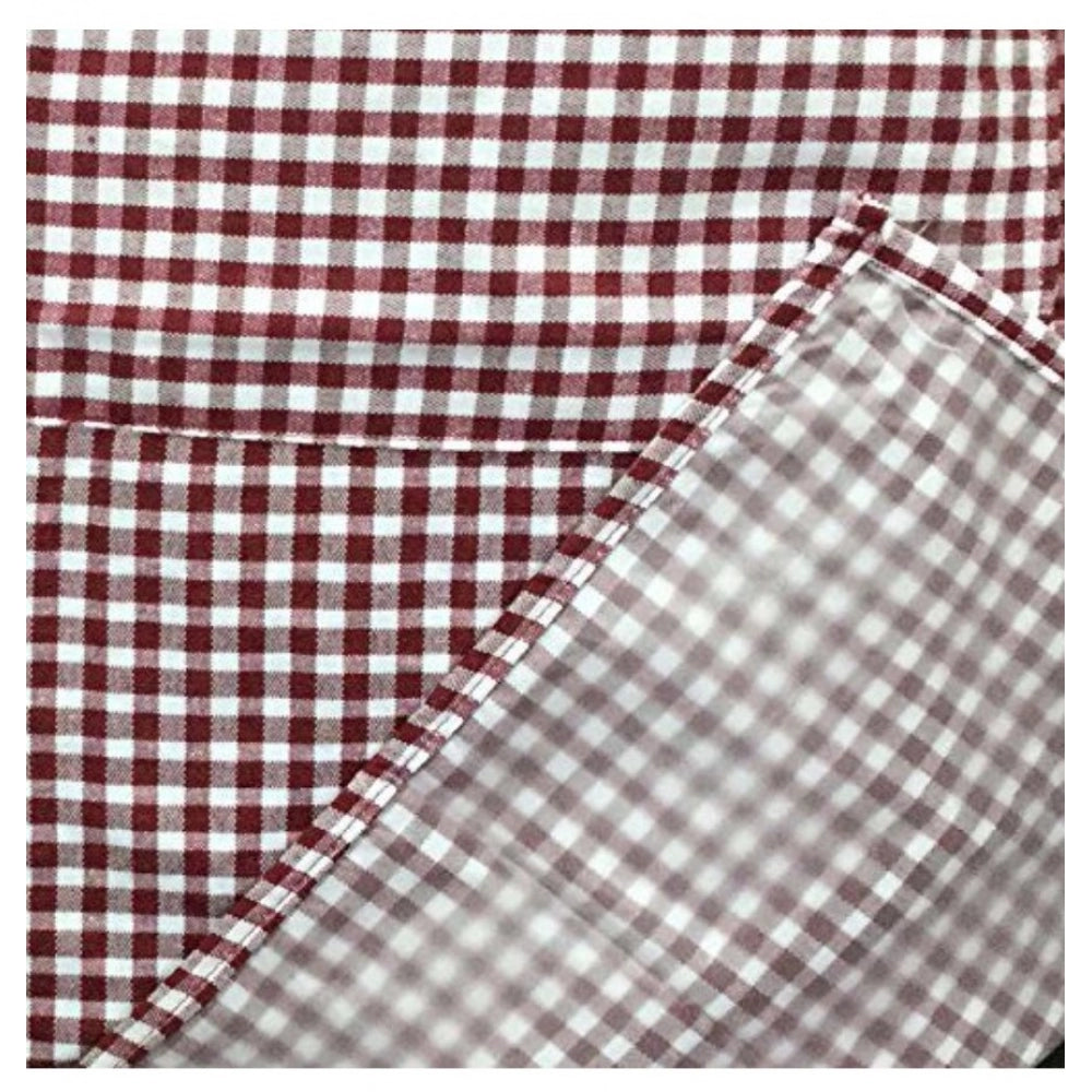 Fashion Checkered Cotton Aprons (Maroon)