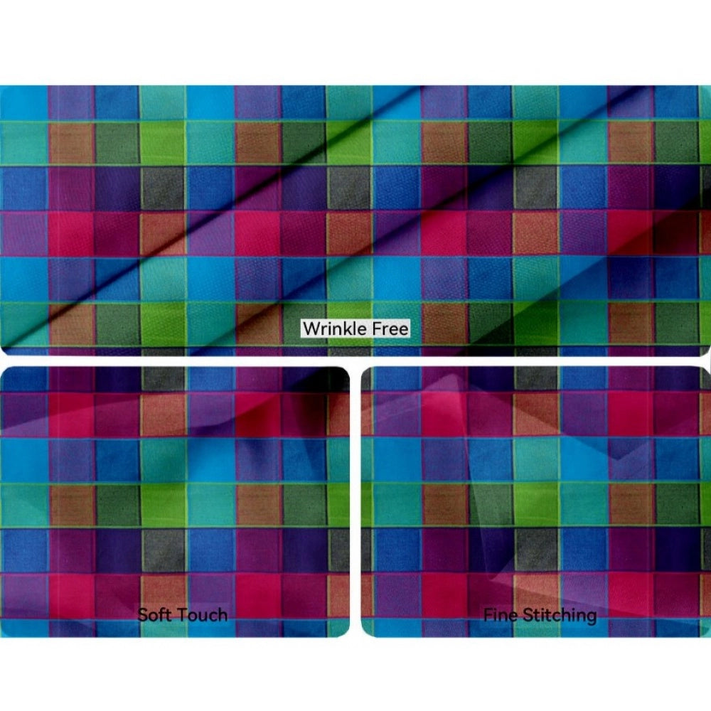 Amfyn Checked Cotton Place Mats Sets (Multicolor)