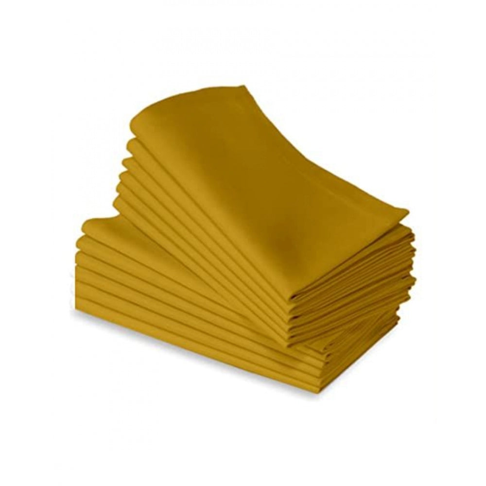 Amfyn Solid Cotton Napkins Sets (Mustard Yellow)