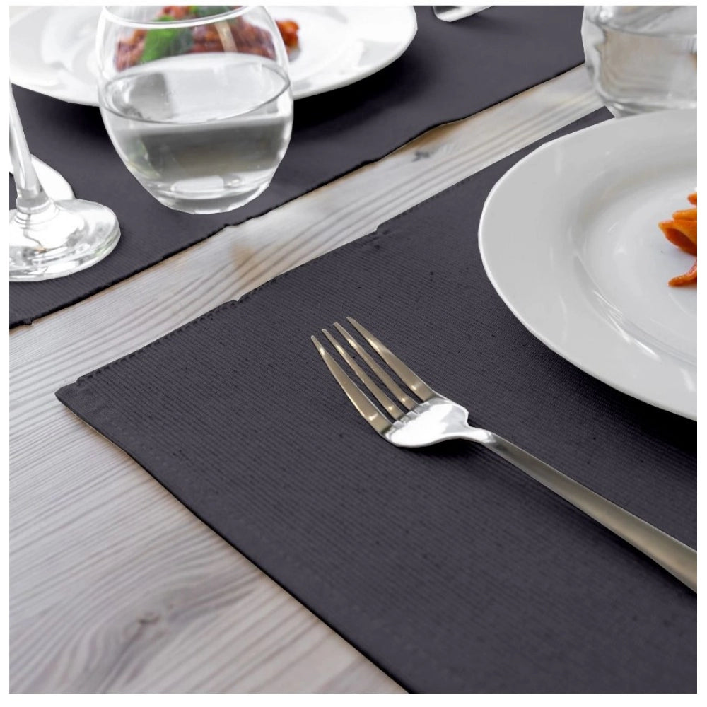 Amfyn Ribbed Cotton Place Mats Sets (Grey)