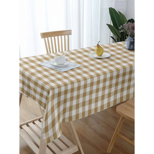 Amfyn Checked Cotton Checks Table Cloth (Beige)