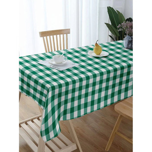 Amfyn Checked Cotton Checks Table Cloth (Light Green)