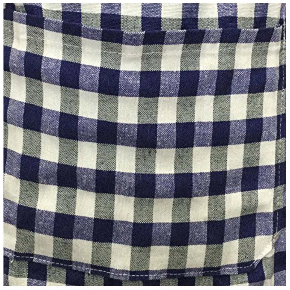 Fashion Checkered Cotton Aprons (Blue)