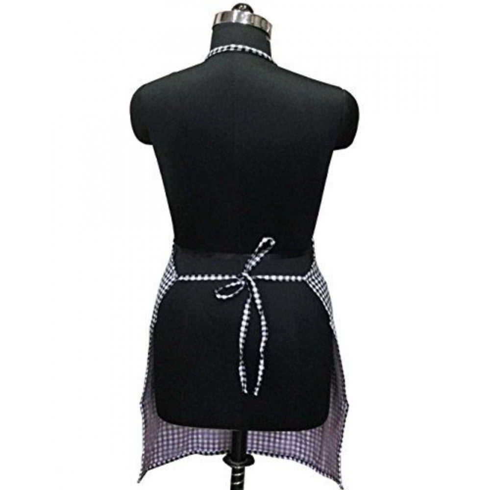 Fashion Checkered Cotton Aprons (Black)