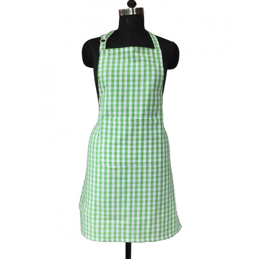 Fashion Checkered Cotton Aprons (Green)