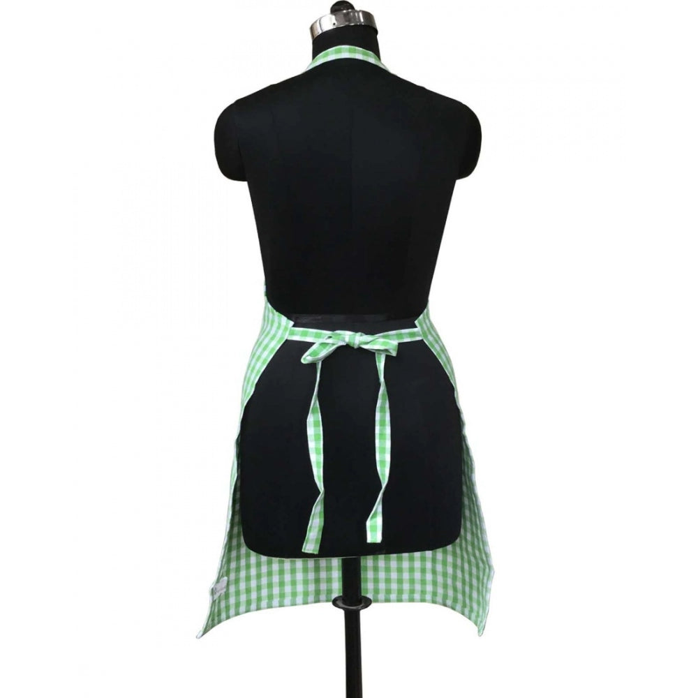 Fashion Checkered Cotton Aprons (Green)