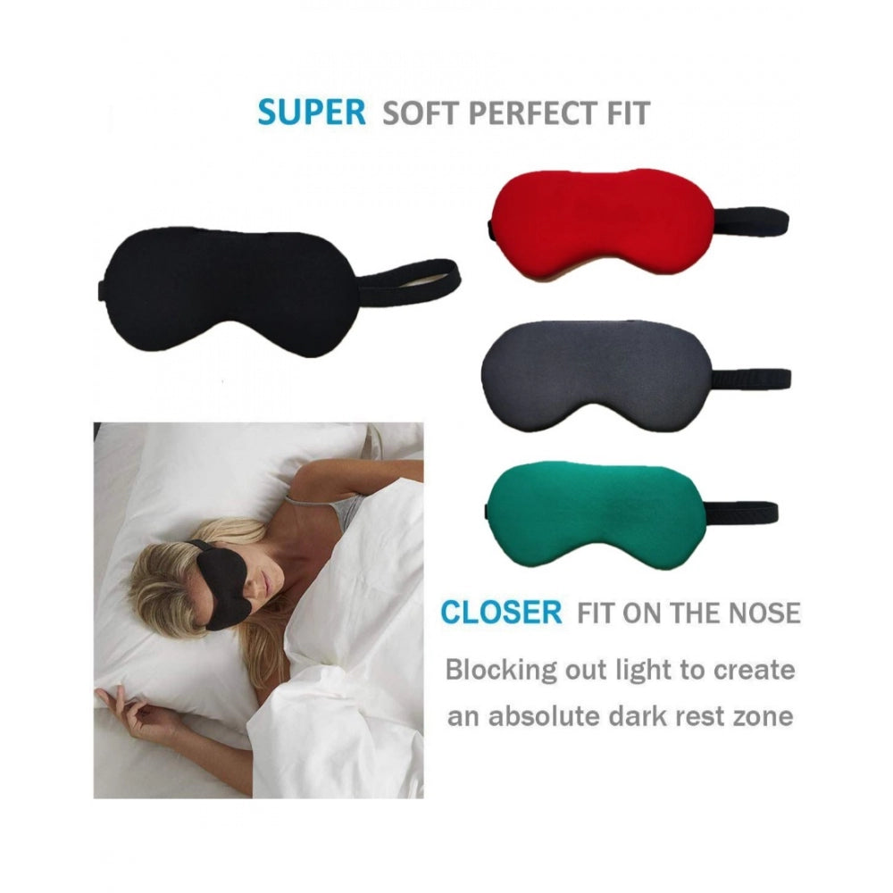 Fashion Solid Lycra Foam Eyemasks (Black)