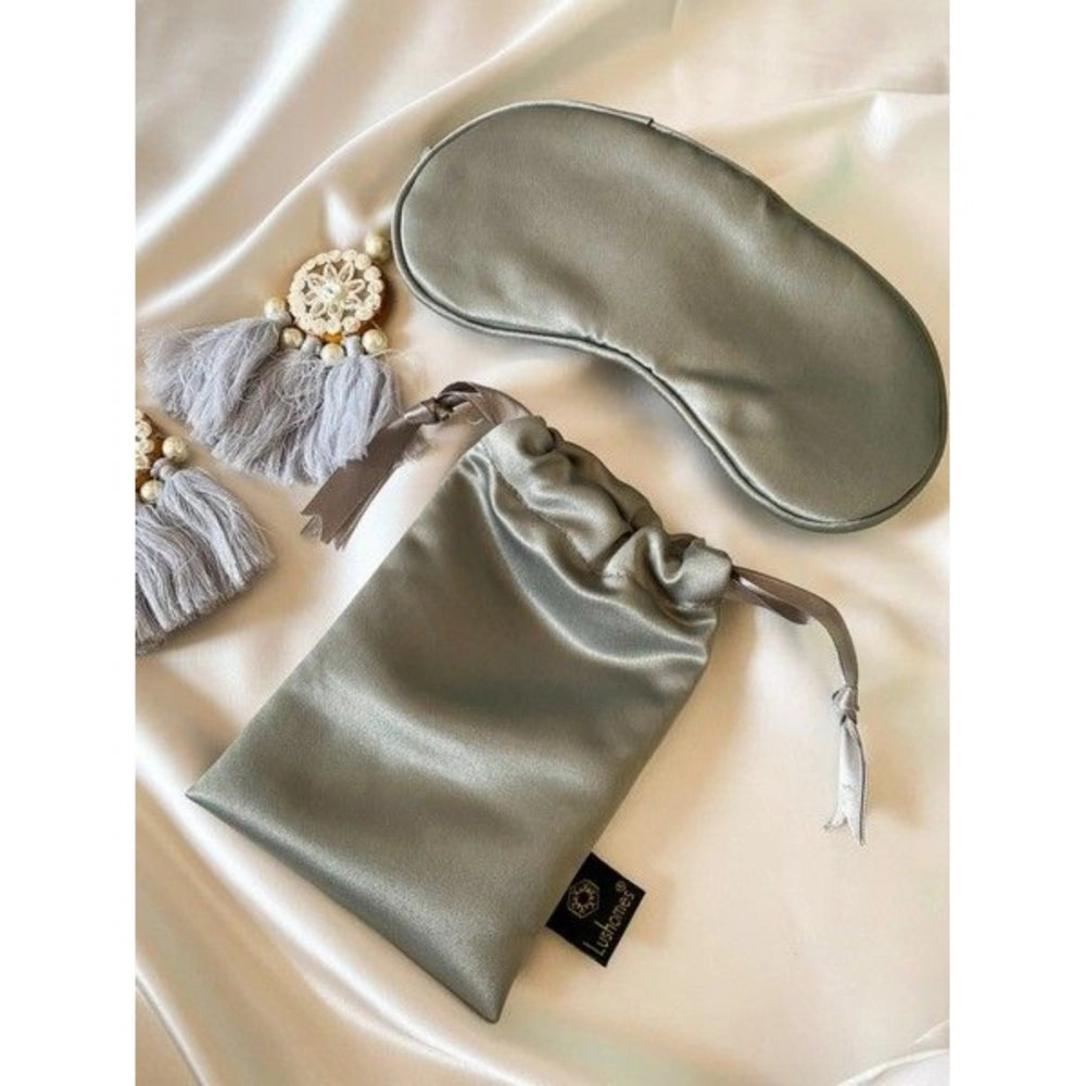 Fashion Solid Satin Silk Eyemasks (Grey)