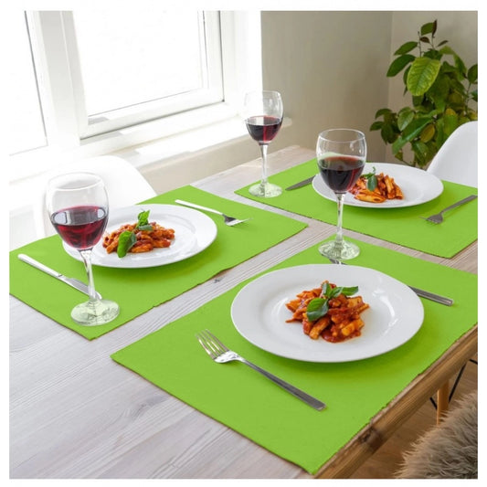 Amfyn Solid Cotton Place Mats Sets (Green)