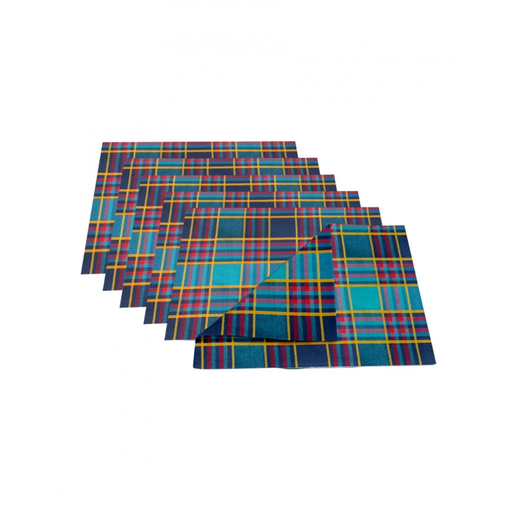 Amfyn Checked Cotton Place Mats Sets (Multicolor)