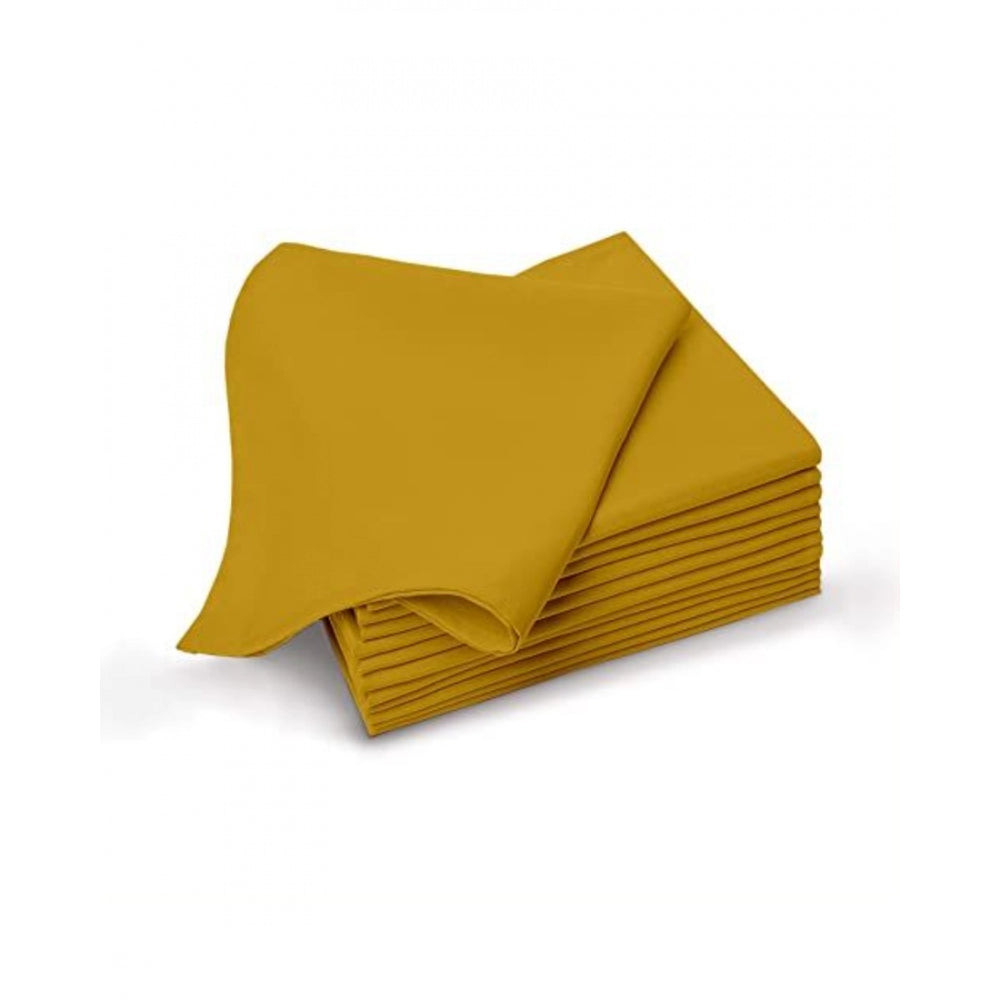 Amfyn Solid Cotton Napkins Sets (Mustard Yellow)