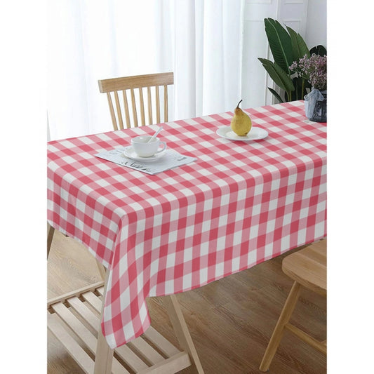 Amfyn Checked Cotton Checks Table Cloth (Pink)