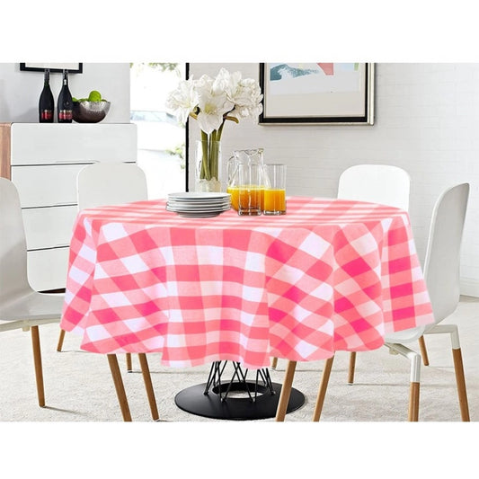 Amfyn Checked Cotton Checks Table Cloth (Pink)