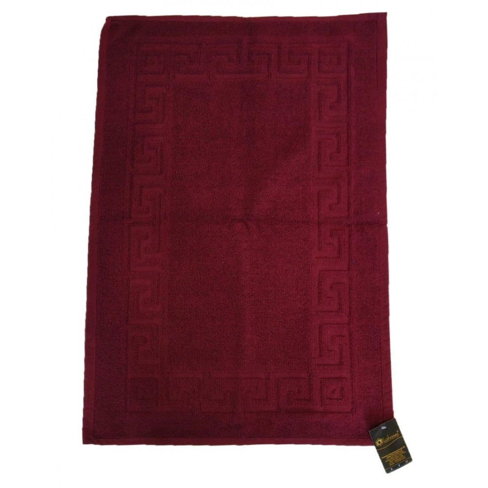 Fashion Solid Cotton Hotel Bathmats (Maroon)