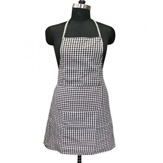 Fashion Checkered Cotton Aprons (Brown)