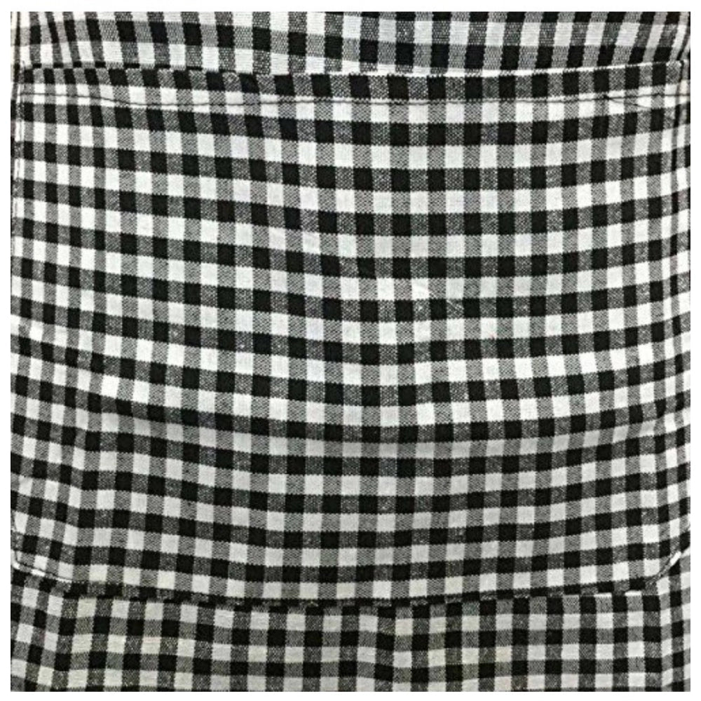 Fashion Checkered Cotton Aprons (Black)