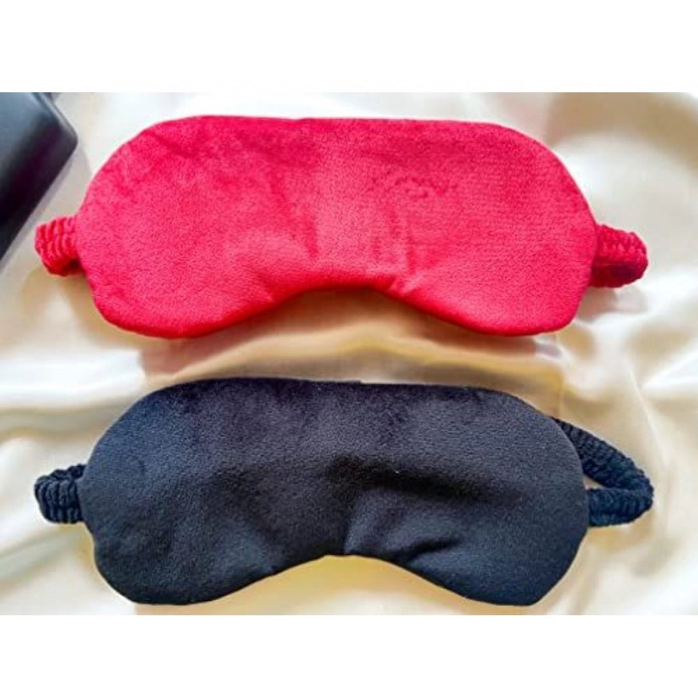 Fashion Solid Velvet Eyemasks (Black &amp; Red)