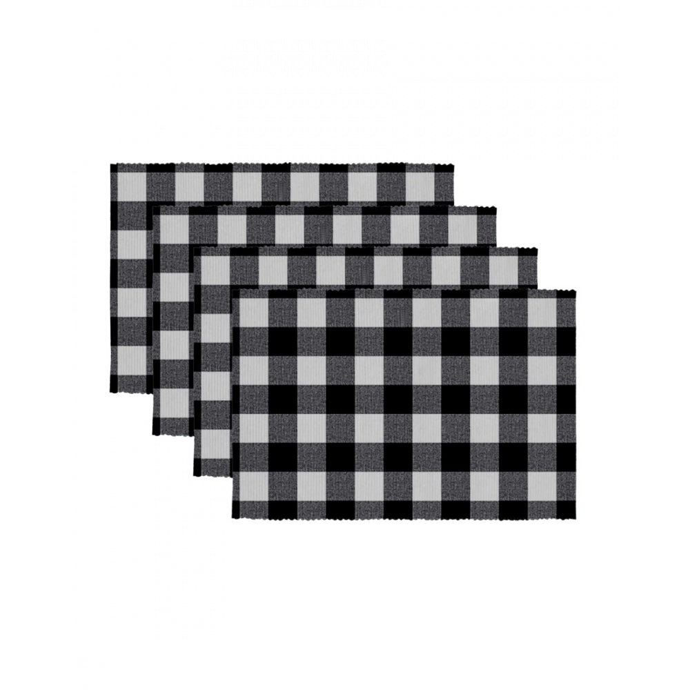 Fashion Checkered Cotton Place Mats Sets (Black)