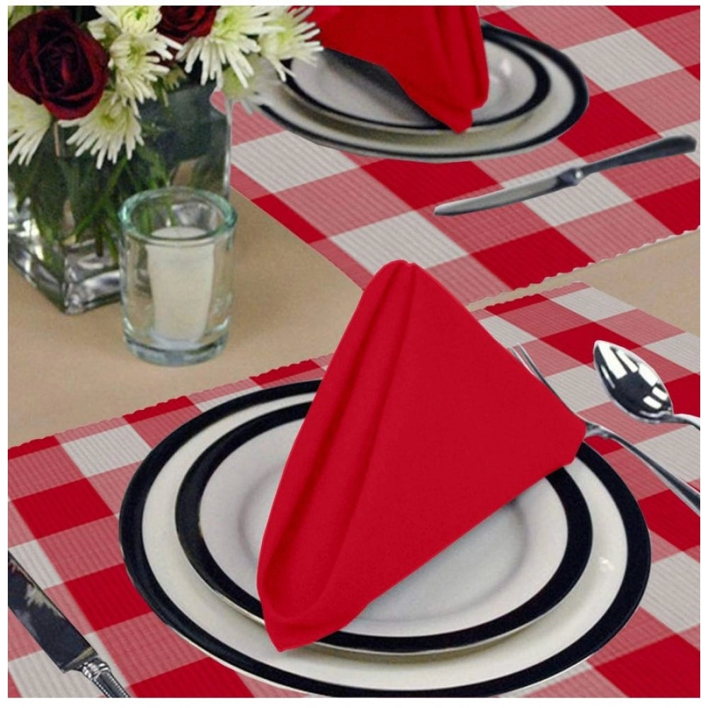 Fashion Checkered Cotton Place Mats Sets (Red)