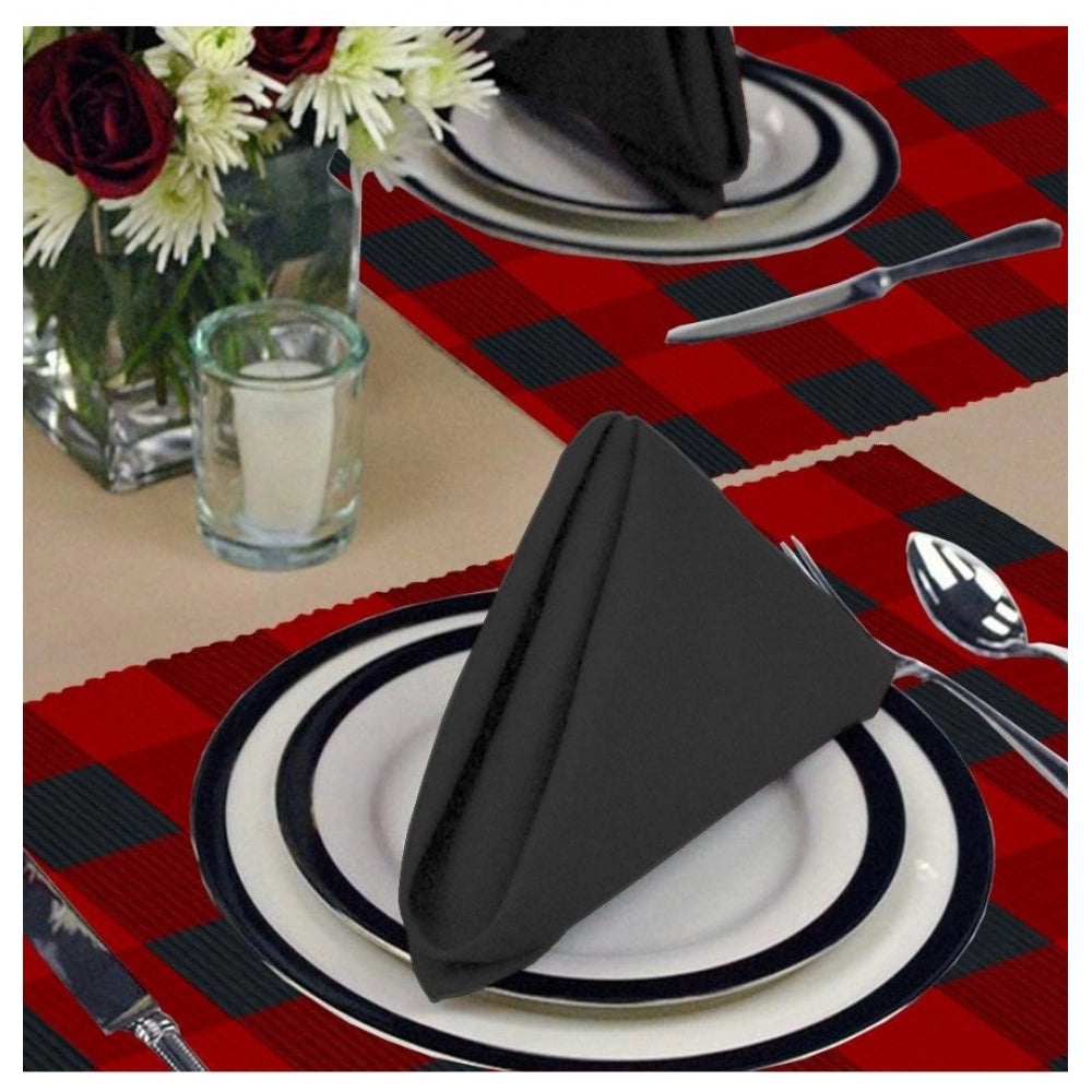 Fashion Checkered Cotton Place Mats Sets (Red &amp; Black)