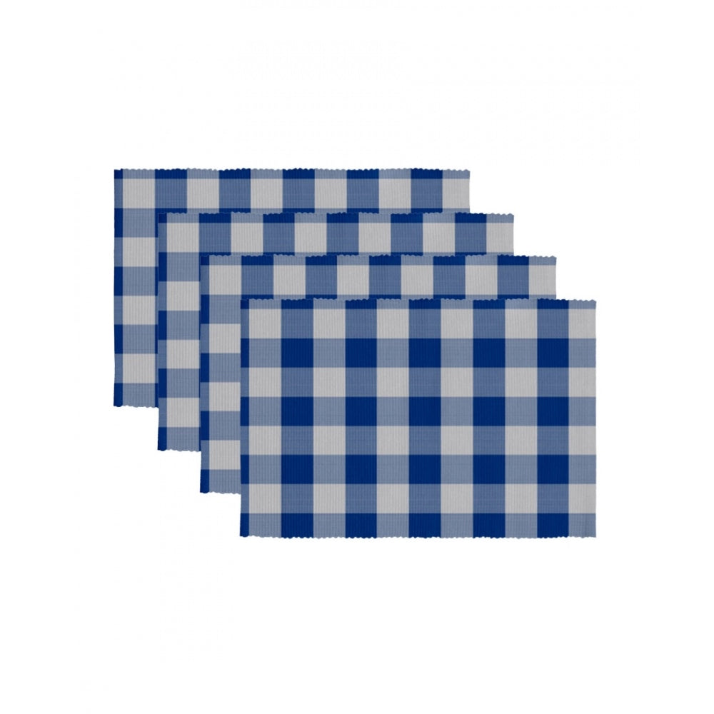 Fashion Checkered Cotton Place Mats Sets (Royal Blue)