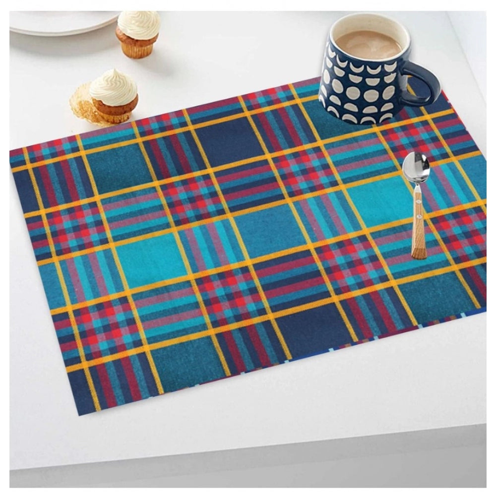 Amfyn Checked Cotton Place Mats Sets (Multicolor)