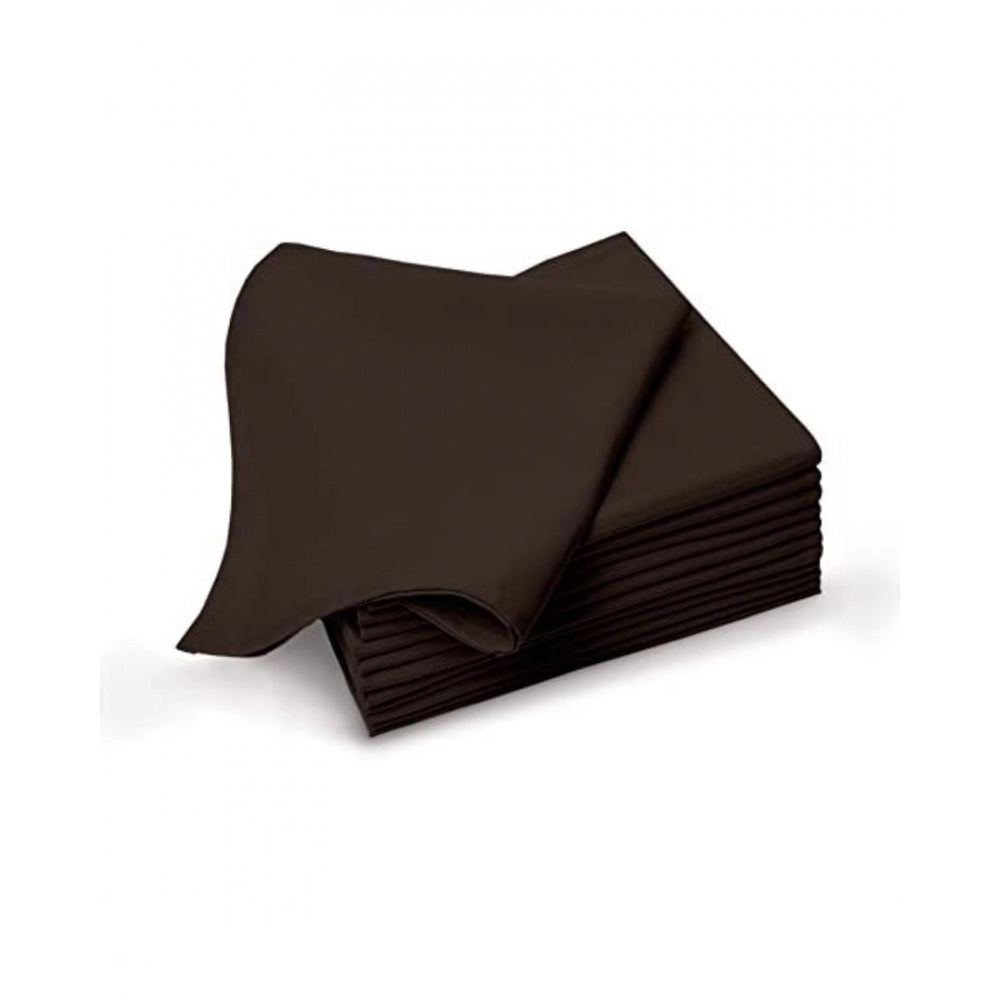 Amfyn Solid Cotton Napkins Sets (Brown)