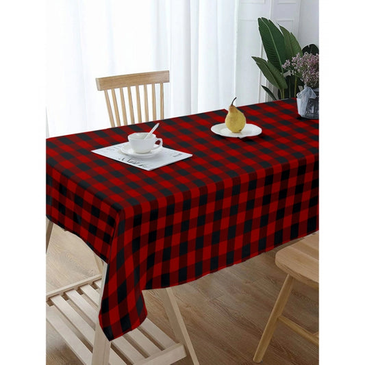 Amfyn Checked Cotton Checks Table Cloth (Red &amp; Black)