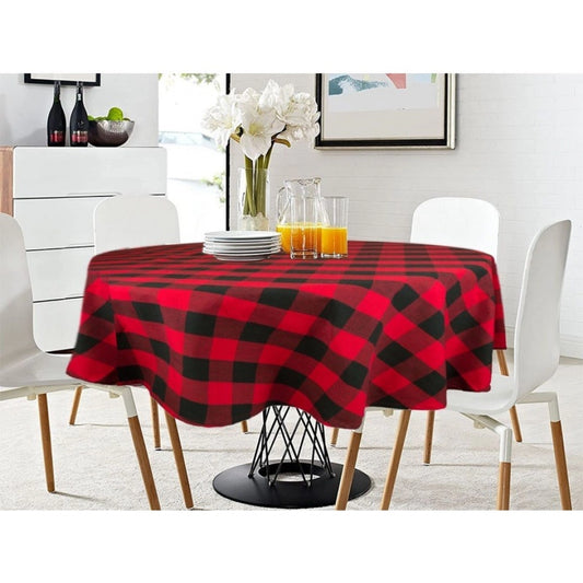 Amfyn Checked Cotton Checks Table Cloth (Red &amp; Black)