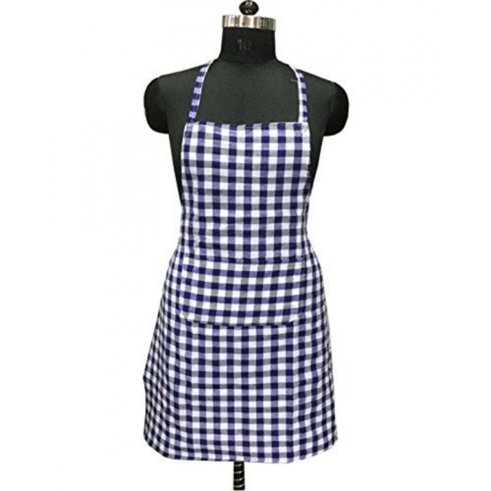 Fashion Checkered Cotton Aprons (Blue)