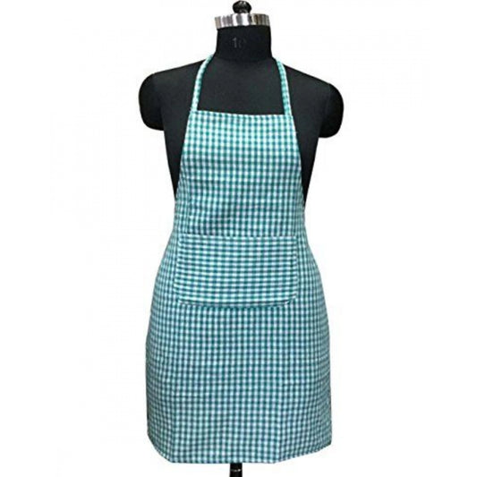 Fashion Checkered Cotton Aprons (Green)