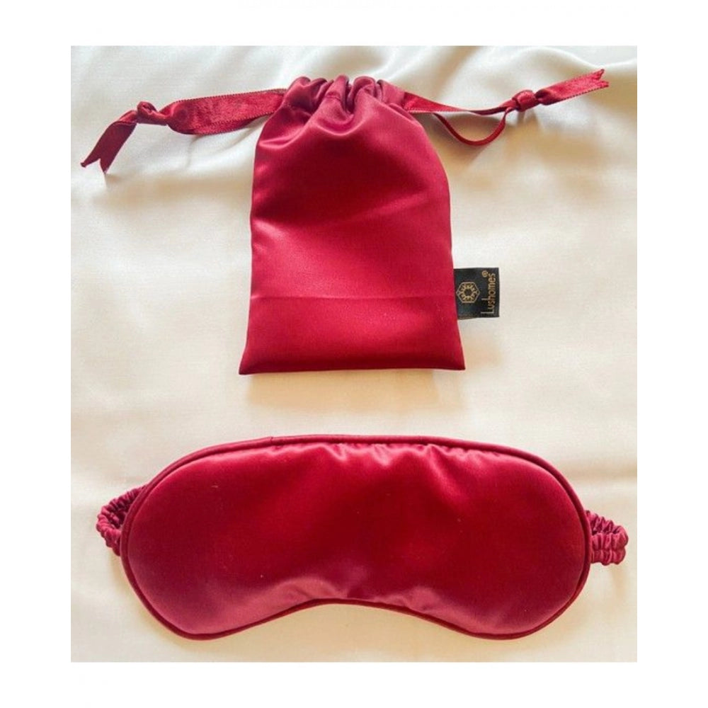 Fashion Solid Satin Silk Eyemasks (Maroon)