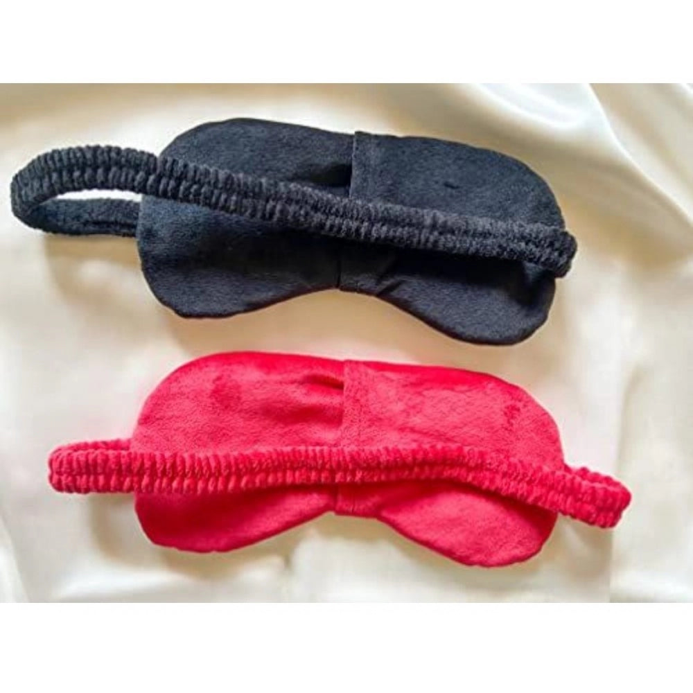 Fashion Solid Velvet Eyemasks (Black &amp; Red)