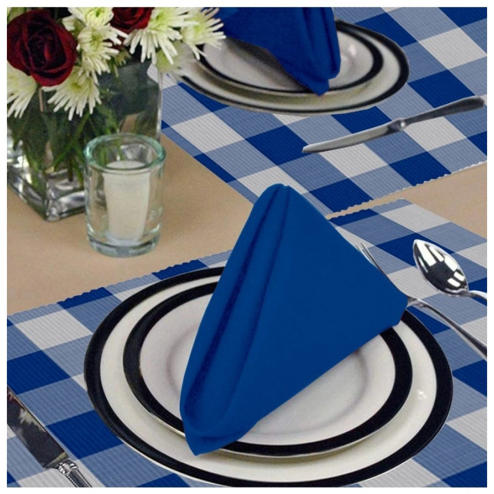 Fashion Checkered Cotton Place Mats Sets (Royal Blue)