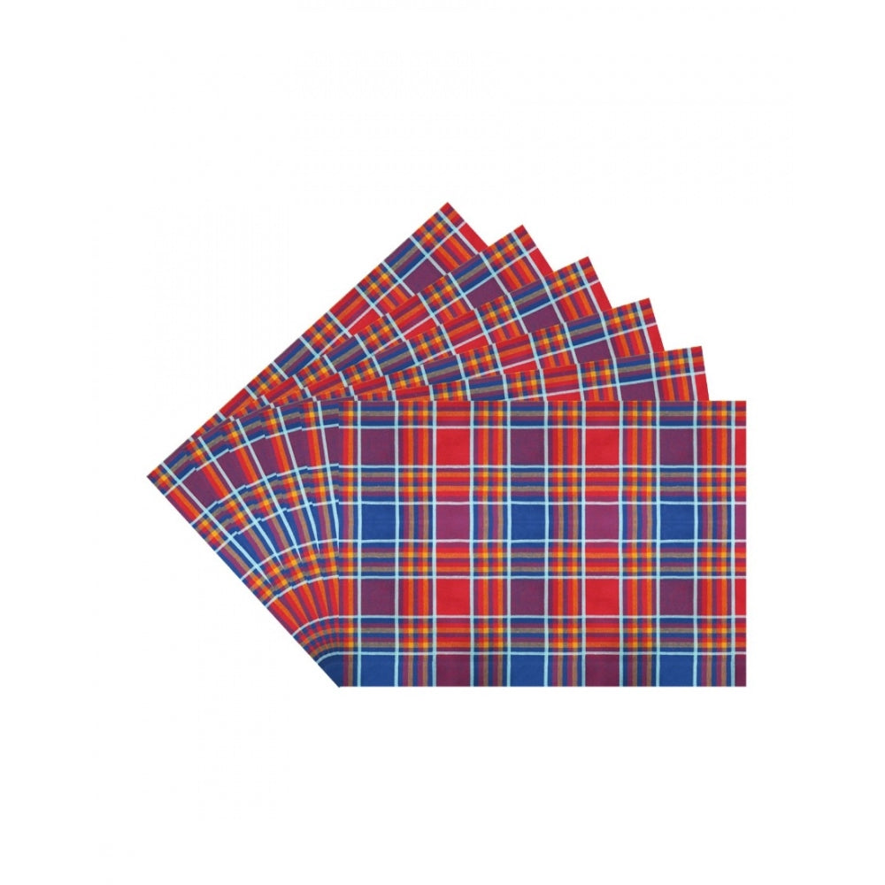 Amfyn Checked Cotton Place Mats Sets (Multicolor)