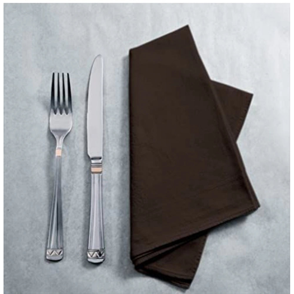 Amfyn Solid Cotton Napkins Sets (Brown)