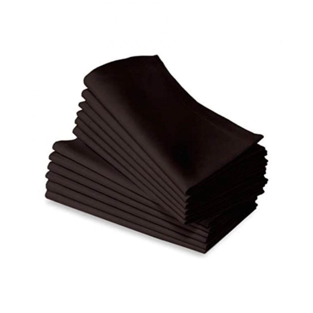 Amfyn Solid Cotton Napkins Sets (Brown)