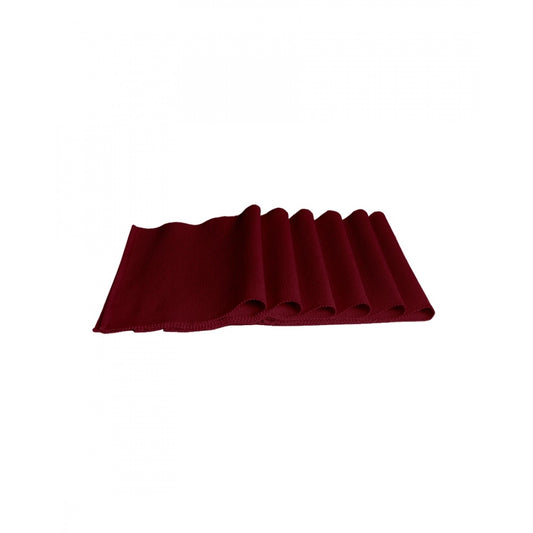 Amfyn Ribbed Cotton Place Mats Sets (Maroon)