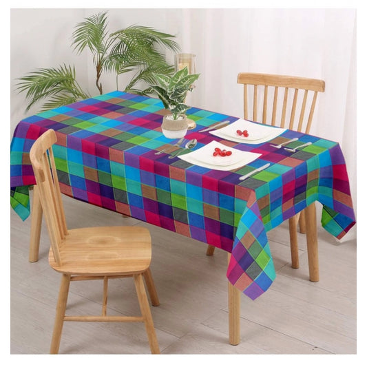 Amfyn Checked Cotton Checks Table Cloth (Multicolor)