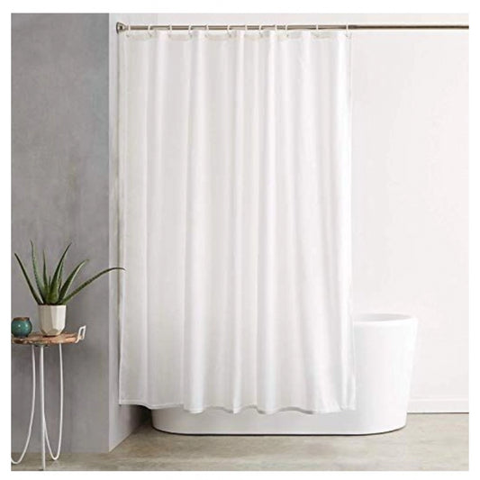 Amfyn Solid Polyester Plain Shower Curtains with Metal Eyelets (White)